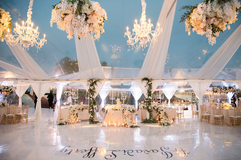 Lavish Persian Wedding, Little Hill Floral Designs, Little Hill Designs, OC Florist, LA Florist, Palm Springs Florist, luxury weddings, persian wedding, floral chandeliers, centerpieces, floral table runner